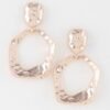 Double Hammered Open Disc Drop Earrings