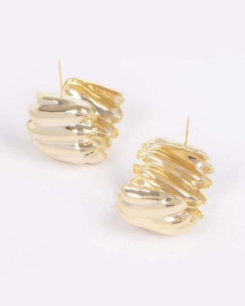 vintage gold dip metal earring