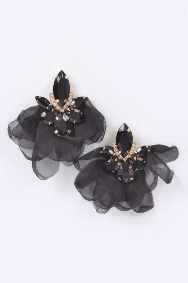 Polyester Flower Dangling Earring