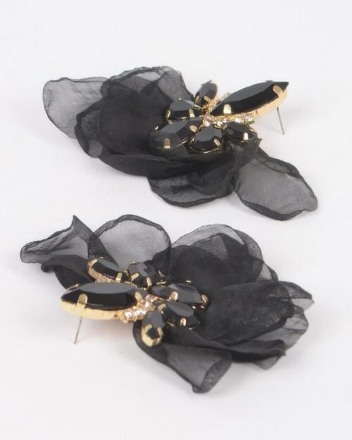 polyester flower dangling earring