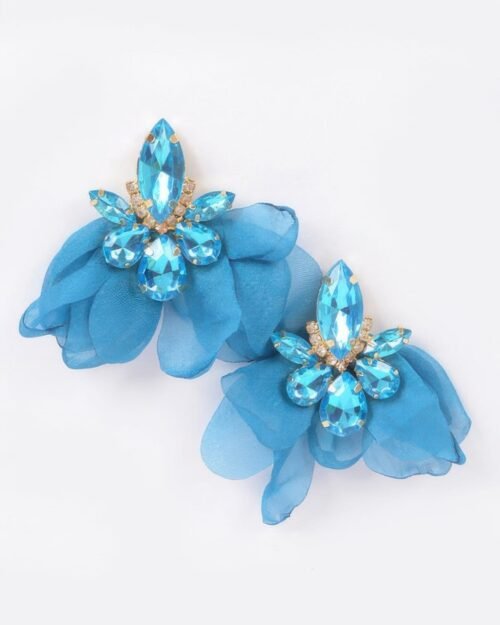 polyester flower dangling earring
