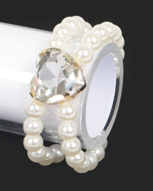 Faux Pearl Stone Elastic Bracelet