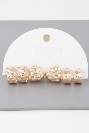 Triple Quilted Earrings Set