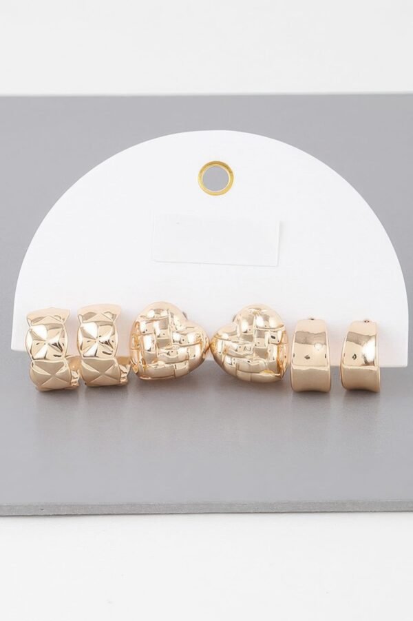 Triple Quilted Earrings Set