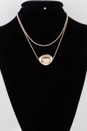 Double Shiny Plate Necklace
