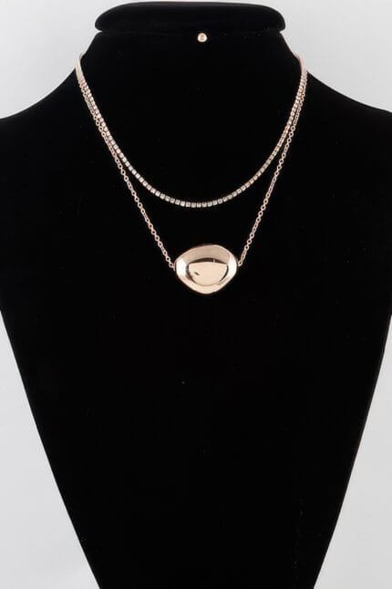 Double Shiny Plate Necklace