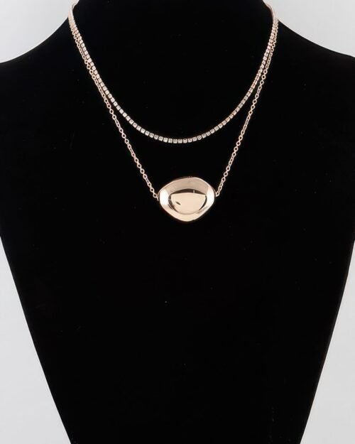 Double Shiny Plate Necklace