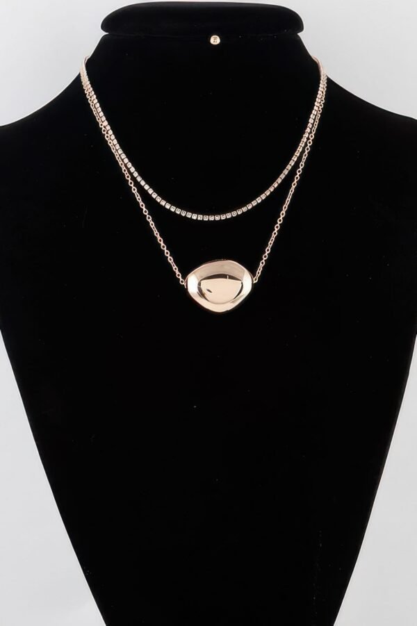 Double Shiny Plate Necklace