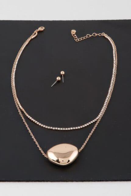 Double Shiny Plate Necklace