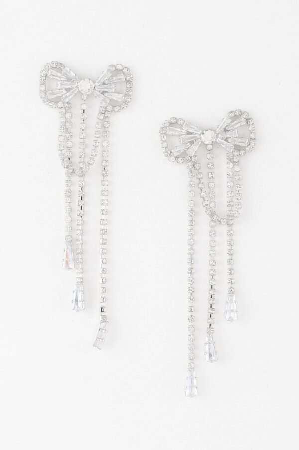 Jeweled Ribbon Dangle Earrings