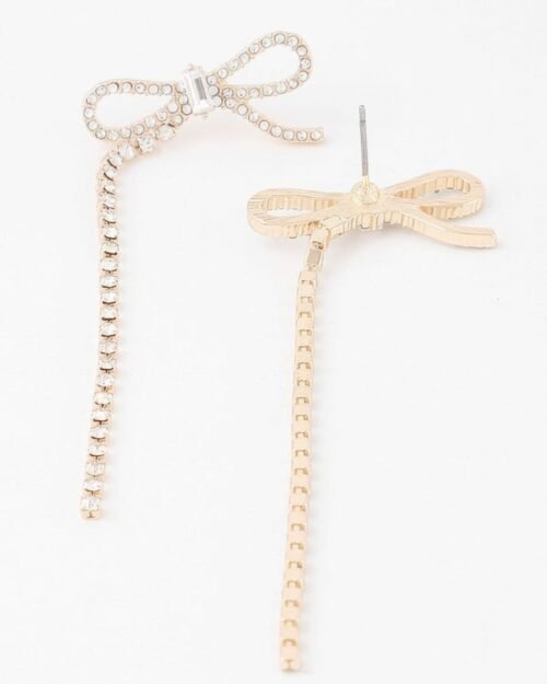 half ribbon drop earrings