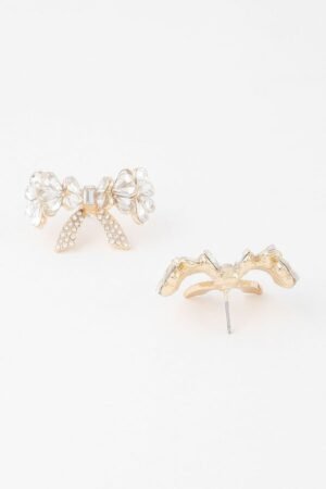Crystal Teardrop Ribbon Earrings Crystal Teardrop Ribbon Earrings