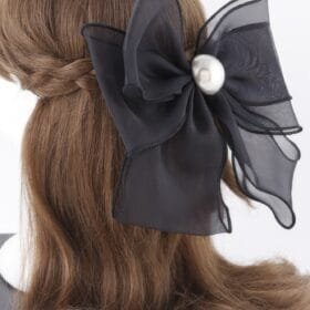 Translucent Pearl Ribbon Hair Clip