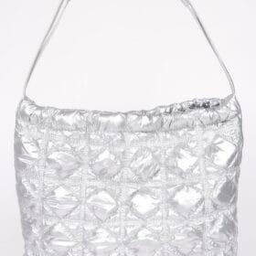 Quilted Padding Metallic Nylon Shoulder Bag