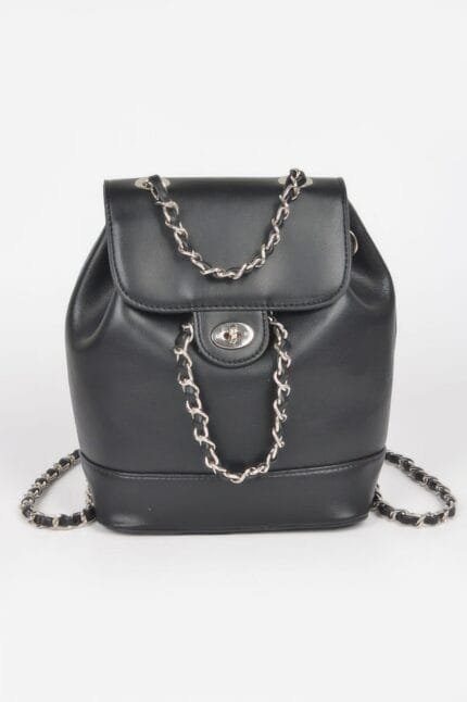 Faux Leather Flap Backpack