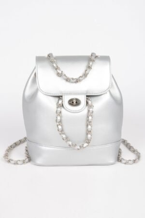 Faux Leather Flap Backpack