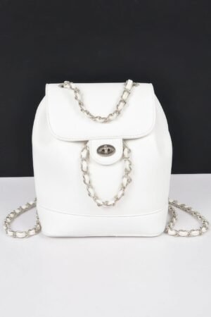 Faux Leather Flap Backpack