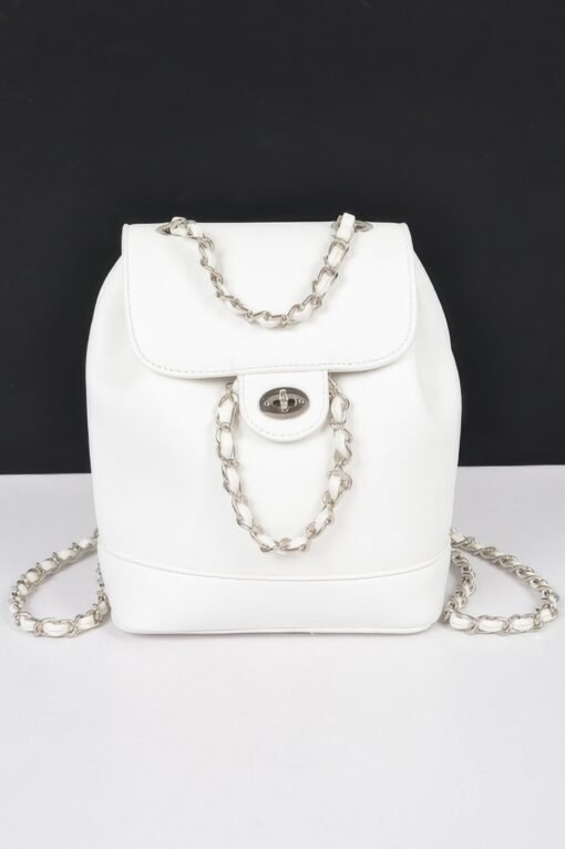 Faux Leather Flap Backpack