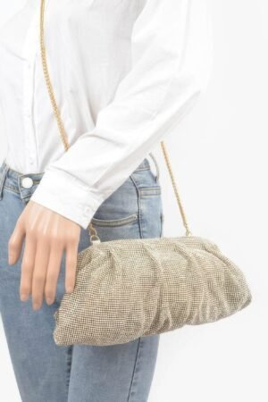 Pleated Rhinestone Party Clutch Pleated Rhinestone Party Clutch