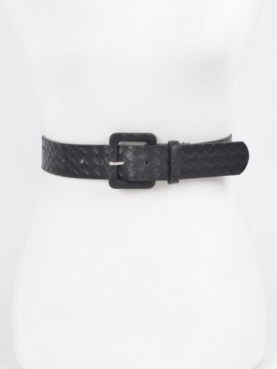 Faux Leather Braided Embossed Belt
