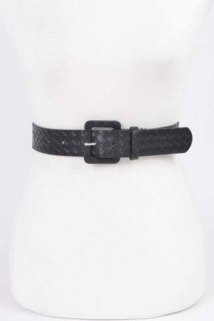 Faux Leather Braided Embossed Belt
