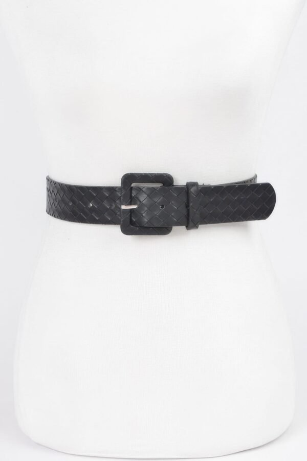 Faux Leather Braided Embossed Belt