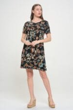 Short-sleeved Knee-length Dress