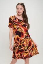 Short-sleeved Knee-length Dress