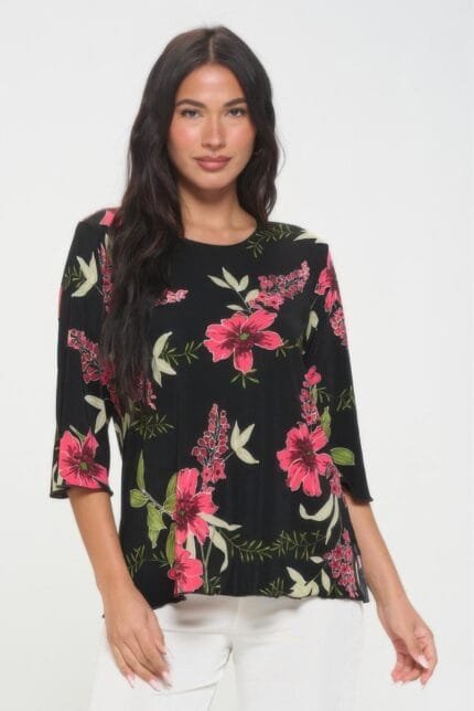 Print Hit Merrow Top