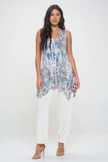 Hit Print Shark Bite Hem Tank