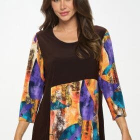 Contrast Curve Knit Top