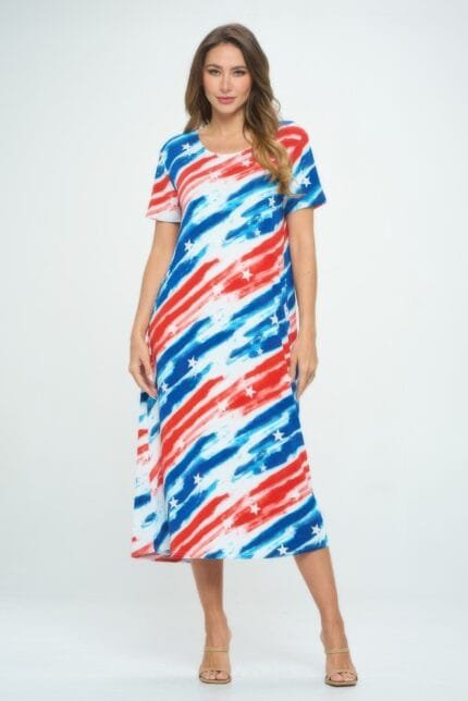 Plus Size Short Sleeve Bns Long Dress