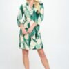 Hit Notch Neck Quarter Sleeve Dress