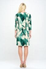 Hit Notch Neck Quarter Sleeve Dress