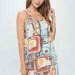 BNS Printed Tank Dress – Sleeveless, Stretch Fit
