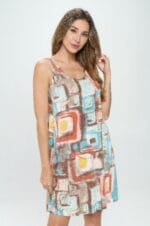 BNS Printed Tank Dress – Sleeveless, Stretch Fit