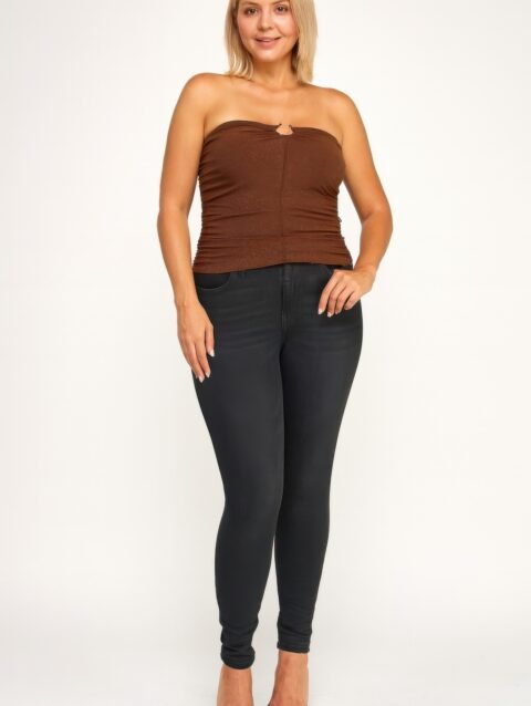 Plus Size Strapless Glitter Bandeau Top