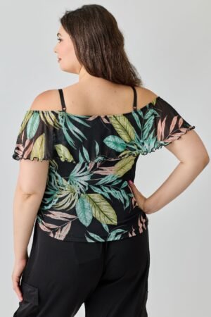 Plus Size Tropical Inspired Off The Shoulder Top Plus Size Tropical Inspired Off The Shoulder Top
