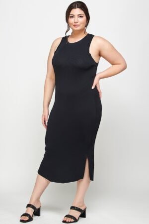 Plus Size Stretchy Racer Back Midi Dress Plus Size Stretchy Racer Back Midi Dress