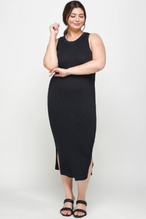 Plus Size Stretchy Racer Back Midi Dress Plus Size Stretchy Racer Back Midi Dress