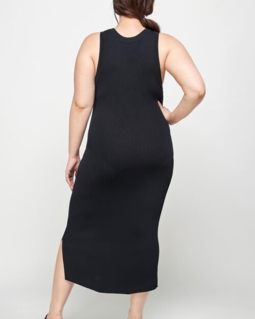 plus size stretchy racer back midi dress