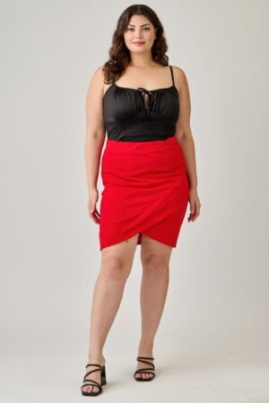 Plus Size Tulip Hem Knit Crepe Skirt Plus Size Tulip Hem Knit Crepe Skirt