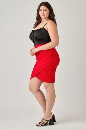 Plus Size Tulip Hem Knit Crepe Skirt Plus Size Tulip Hem Knit Crepe Skirt