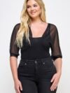 Plus Size Solid Mesh Bolero