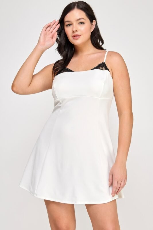 Plus Size Fit & Flare Scuba Crepe Dress