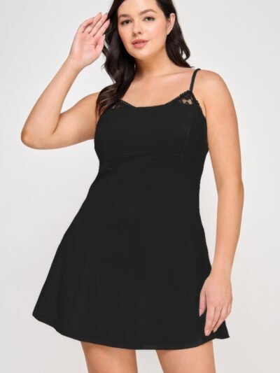 Plus Size Fit & Flare Scuba Crepe Dress