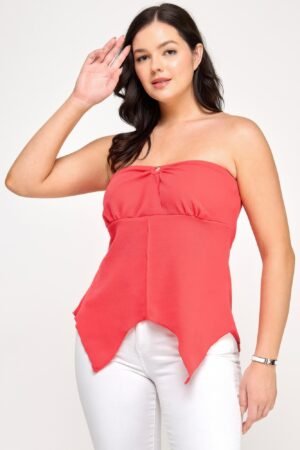 Plus Size Strapless O-ring Asymmetric Top Plus Size Strapless O-ring Asymmetric Top