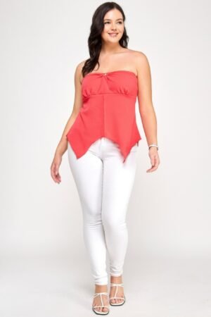 Plus Size Strapless O-ring Asymmetric Top Plus Size Strapless O-ring Asymmetric Top