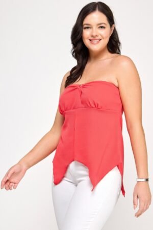 Plus Size Strapless O-ring Asymmetric Top Plus Size Strapless O-ring Asymmetric Top