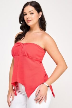 Plus Size Strapless O-ring Asymmetric Top Plus Size Strapless O-ring Asymmetric Top